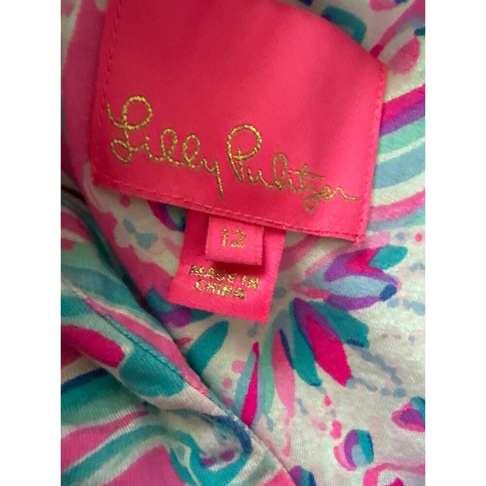 RARE Lilly Pulitzer Maxine Dress Midi Prosecco Pink Don't Be Jelly Dress Size 12 - Picture 8 of 11